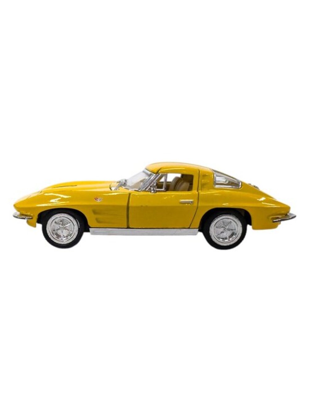 Kinsmart 63 Chevrolet Corvette Stingray C2 Diecast Model Car Yellow KT5358 1:36